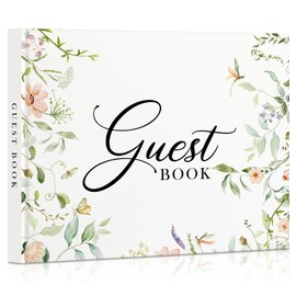 Everloria Wedding Guest Book, Leather Guest Sign in Book, 108 Blank Pages Signature Guestbook for Wedding Reception Anniversary Bridal Baby Shower Quinceanera Birthday Graduation