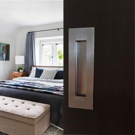 Flush Pull Barn Door Handle (2 Pack) 6" Silver | No Sharp Edge | Screws Included