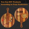 12 Pcs Round Wood Cutting Board with Handle Acacia Wooden