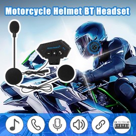 Yosoo Health Gear Helm-Headset, Motorrad BT Headset, Helm Bluetooth Headset Motorrad-Helm-Headset Bluetooth-Headset mit Batterien für Lautsprecher Freisprechen, Musikanrufsteuerung