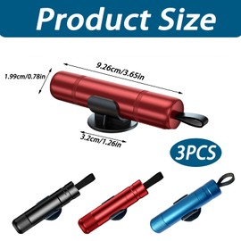 3Pcs Life Hammer with Seatbelt Cutter, Safe Hero Life Hammer, Emergency Car Window Breaker 2-in-1 Window Breaker and Seat Belt Cutter for Car Safety, Cars Safety Hammers, Red, Black and Blue