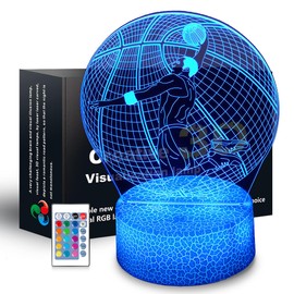 Basketball Gifts for Sport Fan,Basketball Night Light,3D Basketball Bedside Lamp,16 Color Change Decor Lamp with Remote & Smart Touch,Gifts for Christmas Valentine's Day Birthday for Boys Girls