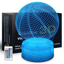 SHWKMOPPE Basketball Night Light,Basketball Gifts for Boy, 3D Basketball Lamp,Kids Bedside Lamp,16 Color Change Decor Lamp with Remote & Smart Touch, Gifts for Christmas Birthday Boys Men Girls