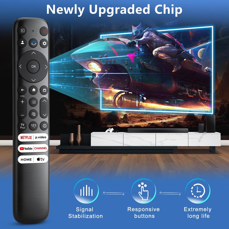 for TCL-Google-TV-Remote Control Replacement,RC813 Compatible with TCL Smart TVs QM8/QM7/S5/S4/S3/Q7/Q6/Q5