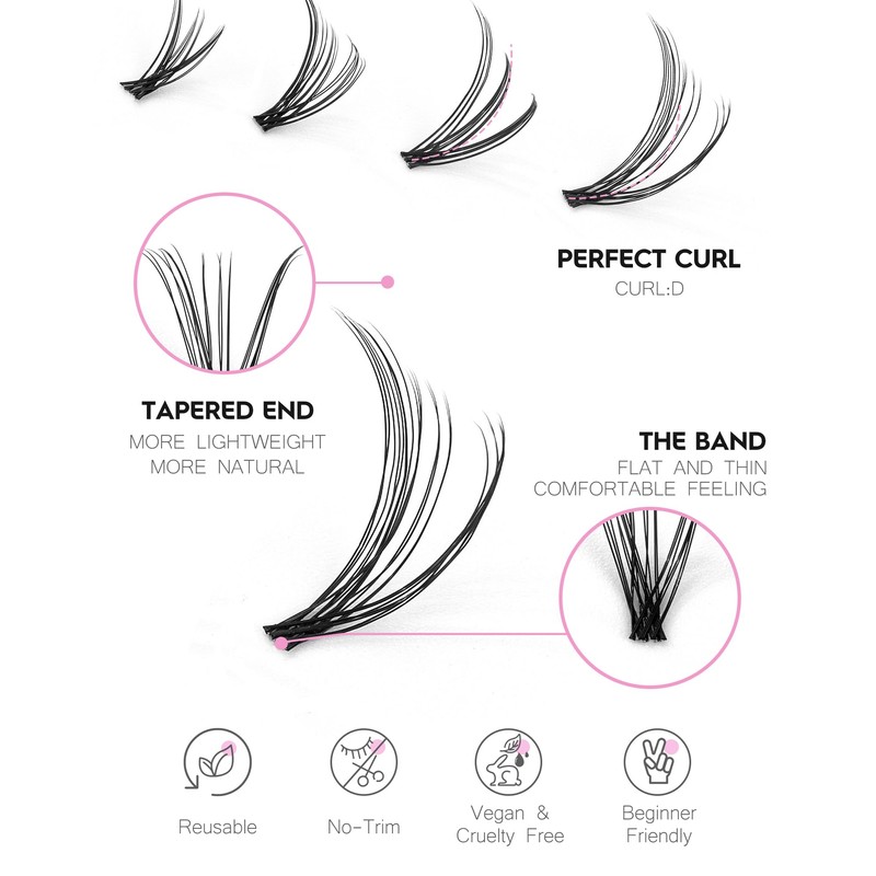 Natural Lash Clusters Wispy Eyelash Clusters Fluffy Cluster Eyelash Extensions