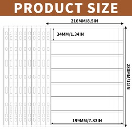 Postage Stamp Sleeves, 7 Rows Clear Stamp Collecting Inserts 10 Sheets/20 Pages, 140 Pockets Double-Sided 9 Hole Standard Stamp Collection Binder Sleeves for Collectors IS02D710