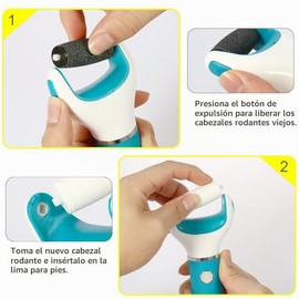 Lima eléctrica para pies profesional, herramienta de pedicura recargable de 2 velocidades para quitar callos, seca, dura, muerta, agrietada, incluye 2