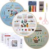 DEMIUKO 3 Sets Embroidery Kit for Beginners Embroidery DIY Set