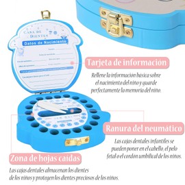 Caja de Dientes Para Niñas, Caja de Dientes, Caja de Recuerdo de Dientes, Caja Organizadora de Dientes, Cajas para Dientes de Leche, para Pelo Fetal, Dientes Deciduos, Cordón Umbilical (Rosa)