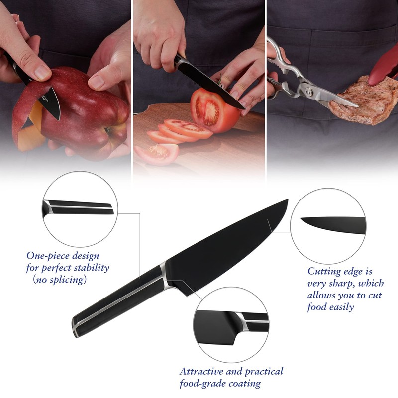 Kitchen Knife Set, 7 Pieces German Stainless Steel Knives Set