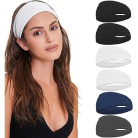 Diademas Deportivas 6 Piezas, Diademas Ejercicio para Mujer Yoga, Diadema Elástica Suave Que Absorbe el Sudor, Adecuada para Hombres Deportes de Corriendo