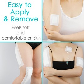 Breathable Adhesive Island Bandages Wound Dressing for Knee Replacement 4" x 6" Bordered Gauze Pad Patches Stitches Cuts Post Surgery No Glue On Center Pack of 10