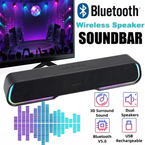 Unbranded Surround Sound Bar 4 Speaker System Wireless BT Subwoofer