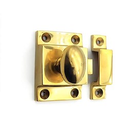 Infinity Decor Polished Brass Mushroom Knobs, Cup Shell Pull and Cupboard Catch for Kitchen Cabinet Doors (Cupboard Latch)
