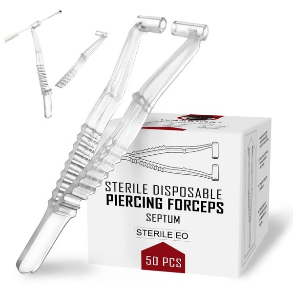50 x Sterile Disposable Plastic Piercing Pliers Easy Bend Warrior Disposable Pliers Septum