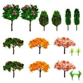 MOMOONNON 16 Pcs Miniature Fairy Garden Tree Plant Ornamentm, Mixed Model Trees 1-3 Inches, Miniature Dollhouse Pots Decor Moss Bonsai Micro Landscape DIY Craft Garden Ornament