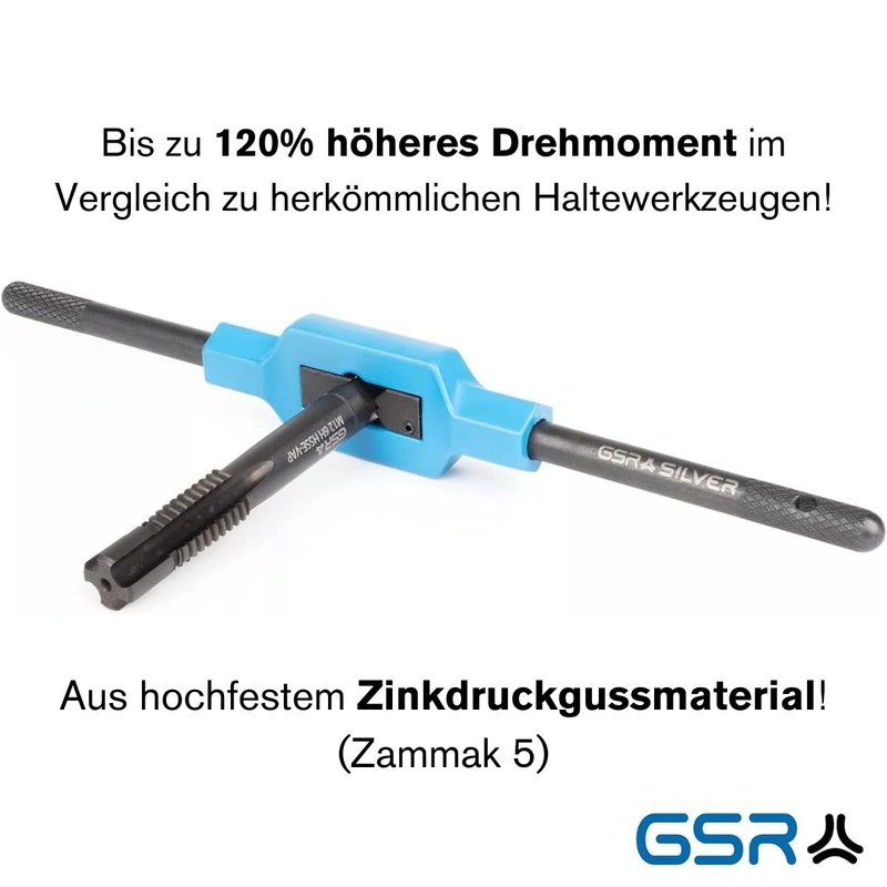 GSR Silver Tap Wrench DIN 1814 Adjustable, Hand Tap (Size