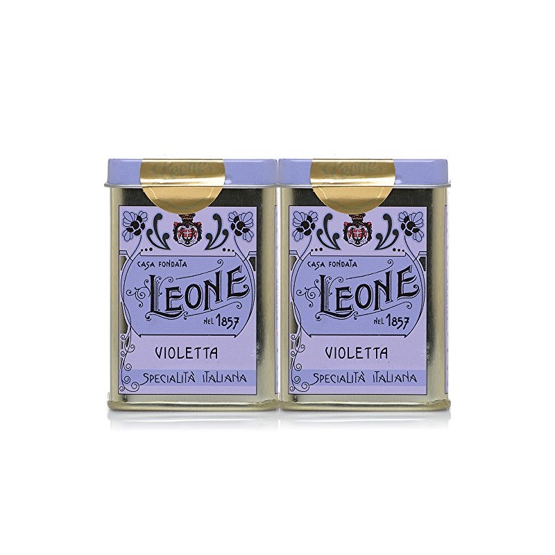 Leone. Violet Candies tin. 30g (1.06oz). Pack of 2