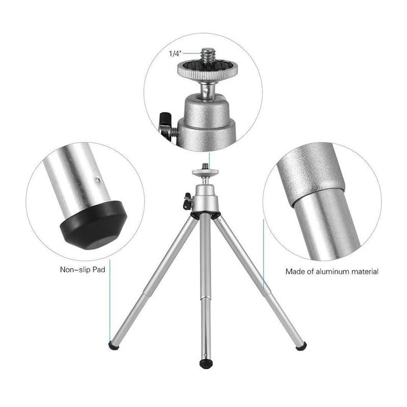 REFLEX CAMERA Lightweight Extendable Mini Tripod 5.9-7.9in – Aluminum Desktop