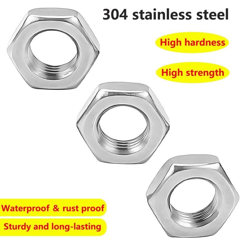 Ctyjia 30 PCS Hex Thin Nuts M5 Locking Nuts, 304