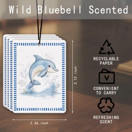 AgriFusion Tech Sea Creature Car Air Freshener 4 Pcs, Watercolor Dolphin Whale Turtle Shell Scented Hanging Decor for Women Kids, Vehicles Home Bathroom, Nautical Ocean Mirror Accessory Gift