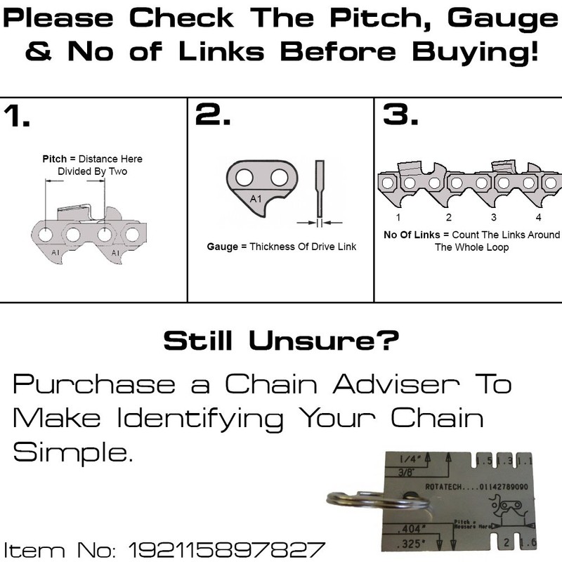 x2 (Two) 14" Rotatech Chainsaw Saw Chain Fits Bosch AKE35S