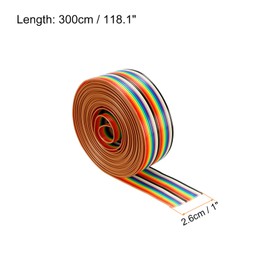 Rebower 20 Pin Flat Ribbon Cable IDC Rainbow Color for 1.27mm Spacing Connector 300cm