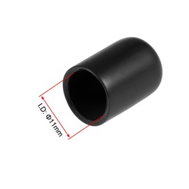 TA-VIGOR 50Pcs Rubber End Caps, 11mm ID Round Flexible Screw End Caps Thread Protectors, Black Vinyl Bolt Covers Rubber Covers for Screws, Tubes, Cables, Wires, etc