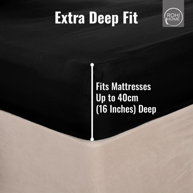 Rohi 16"/40cm Extra Deep Fitted Sheets King Size – Soft