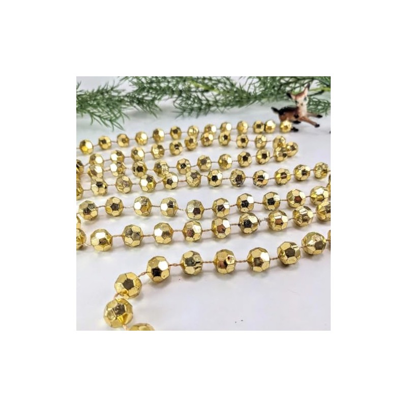 EliteKoopers 5MM Sparkling Faceted Bead Disco Chain Garland for Tree,
