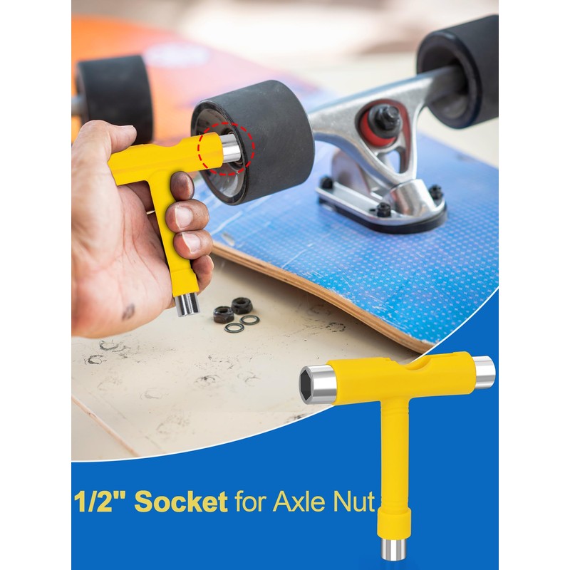 YOUSHARES Skateboard Tool, T-Bone Roller Skate Tool new, Multi T