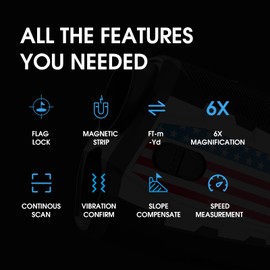 ACPOTEL Range Finder with Magnetic Golf Rangefinder Slope Switch with Yard/M Range Finder Golf with Scanning, Golf Rangefinder Fast Flag-Lock with Vibration, Type-C Charging (Pro)