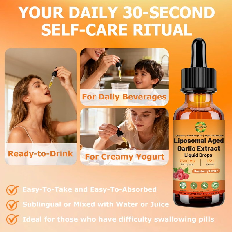Liposomal Aged Garlic Extract Liquid Drop 500 mg, 15:1 Extract,
