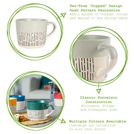 Nicola Spring Dipped Dashboard Coffee Cups - 450ml - Grey - Pack of 2