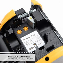 Aken Compatible with Dymo XTL All-Purpose Vinyl Label Compatible with Dymo XTL Industrial Labels 1868751 for XTL 300 500, 12 mm x 7 m Black on White All-Purpose Vinyl Tape, Pack of 3