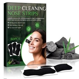 Eveellyn Mitesserentferner Stripes, 80 Stück Mitesser Entfernen mit Aktivkohle, Für Eine Porentiefe Reinigung und Ein Verfeinertes Hautbild, Geeignet für Alle Hauttypen, für Männer und Frauen