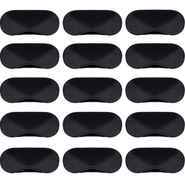 30 Pieces Blindfold Eye Cover Sleep Mask for Games Party Sleeping Travel with Nose Pad and Adjustable Strap (Black)