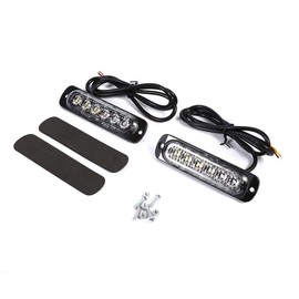 12 / 24V 6 LED de advertencia de emergencia Flash luces estroboscópicas Traffic Advisor Strobe LED barra de luz de trabajo para automóviles, motocicletas, SUV, furgonetas y camiones(Amber+White )