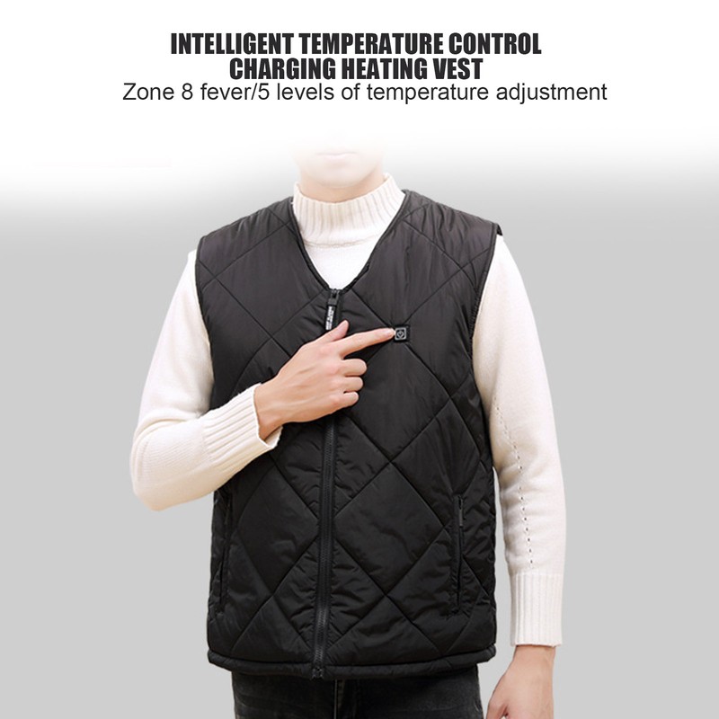 Electric Heated Vest USB Charging Winter Warm Body Thermal Tempertature