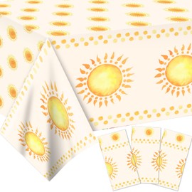 3 Pcs Boho Sun Birthday Party Tablecloths Rectangular Plastic Table Covers Boho Party Decorations Boho Tablecloth First Trip Around The Sun Birthday Decorations