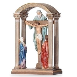 Roman Crucifixion Scene Figurine, 10.75-inch Height, Resin and Stone Mix, Renaissance Collection, Home, Home Décor