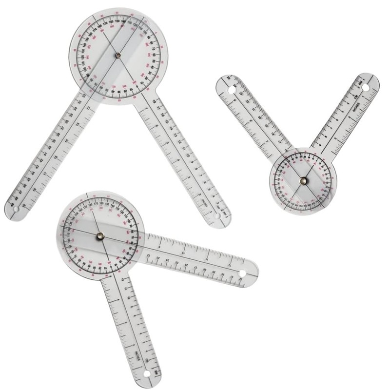 4 PCS Goniometer Set,Goniometer 6/8/12 Inch Occupational Physical Therapy Protractor