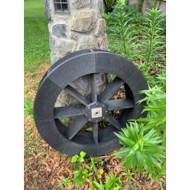 Lawn Creations Amish-Made Poly Waterwheels with Stainless Steel Bearings and Mounting Bolt - Black, Small