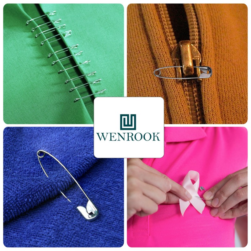Wenrook 300 Pack Safety Pins Assorted, 4 Different Sizes, Strong
