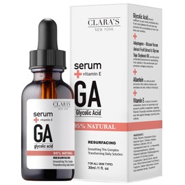 Clara's New York Resurfacing Glycolic Acid Facial Serum, Glowing and Radiant Skin, for All Skin Types, 30 ml