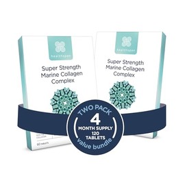Healthspan Marine Collagen (120 Tablets, 1000mg) | 800mg Type I + 200mg Type II Collagen | Support Your Joints, Bones & Connective Tissue | Added Benefits for Skin & Beauty