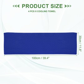 PATIKIL Cooling Towel 40"x12", 4 Pcs Ice Towel for Neck and Face, Soft Breathable Chilly Sweat Absorbing for Yoga Sports Camping Fitness Running Golf, Dark Blue