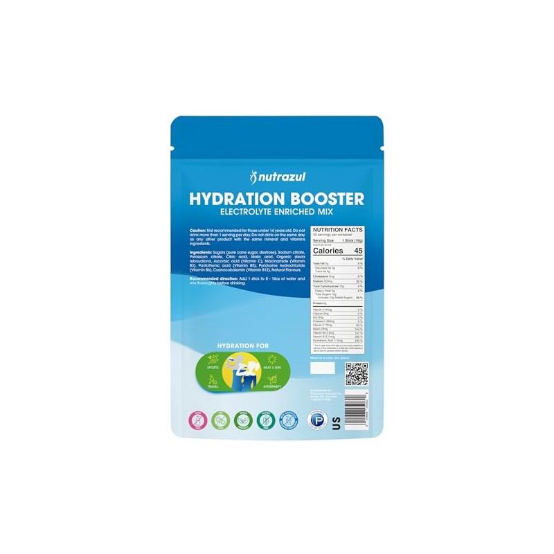 nutrazul Nutrazul Hydration Booster, Barras de electrolitos en polvo con