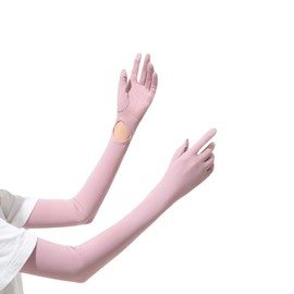 Vasarhely Women's Arm Cover, Cold Feeling, Long Length, With Fingers, Smartphone Compatible, UV Protection, Ice Silk, Anti-Slip, Arm Cover, Outdoor, Sun Protection, Breathable, Quick Drying, Gloves