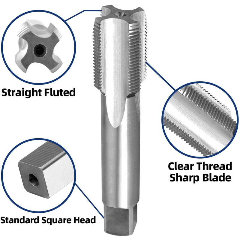 Burkit 1-1/8"-12 UNF Thread Tap Right Hand, HSS 1-1/8 x